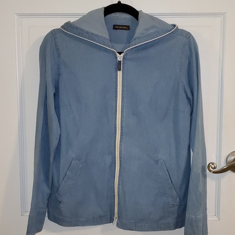 One and Half Blue Zip Up Jacket